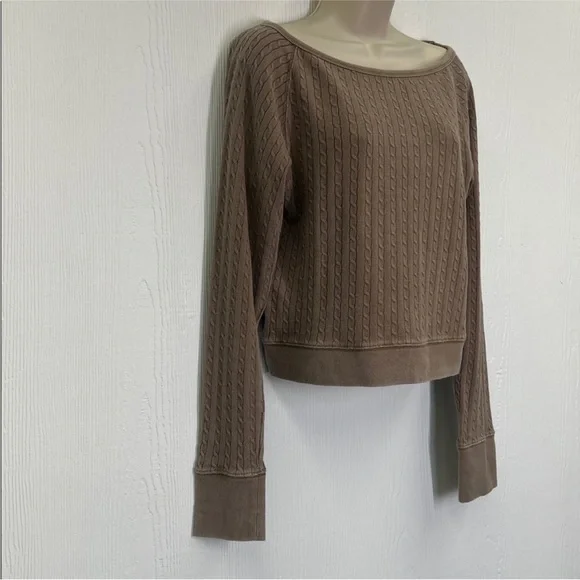 Free People - NWT Dutch Coco Cable Knit Long Sleeve Lightweight Blouse Large - Picture 5 of 13
